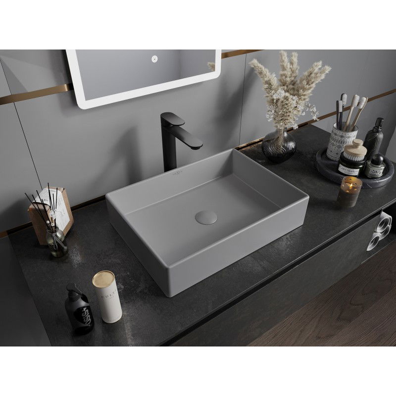 Mexen Goya countertop washbasin 51 x 37 cm, light grey matte - 22185061