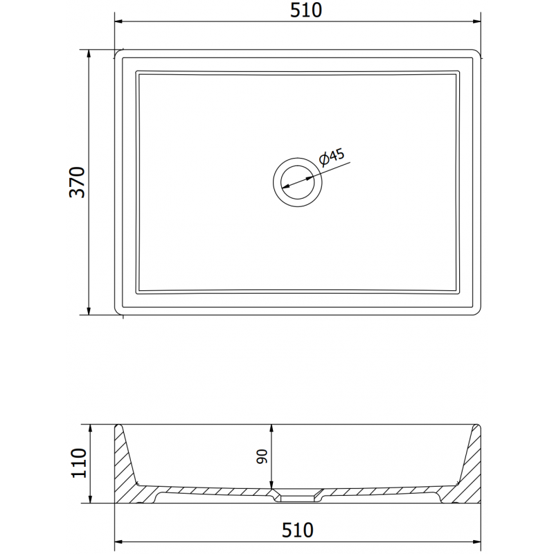 Mexen Goya opzetwastafel 51 x 37 cm, lichtgrijs mat - 22185061