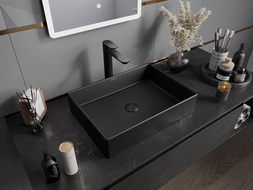 Mexen Goya lavabo de sobreponer 51 x 37 cm, negro mate - 22185085