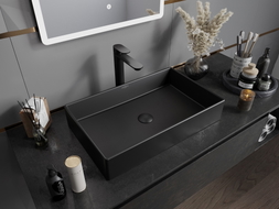 Mexen Goya 60 x 37 cm countertop washbasin, matte black - 22186085
