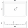 Mexen Goya lavabo sur plan 60 x 37 cm, blanc - 22186000