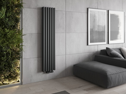 Mexen Dallas dekorativni radiator 1600 x 360 mm, 1039 W, antracit - W214-1600-360-00-66