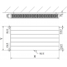 Mexen Line CCL22 Heizkörper flach 300 x 2000 mm, untere zentrale Anschlüsse, 1801 W, weiß - W6C22L-030-200-00