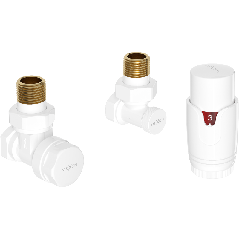 Mexen G00 set termostatico angolare, bianco - W901-900-20