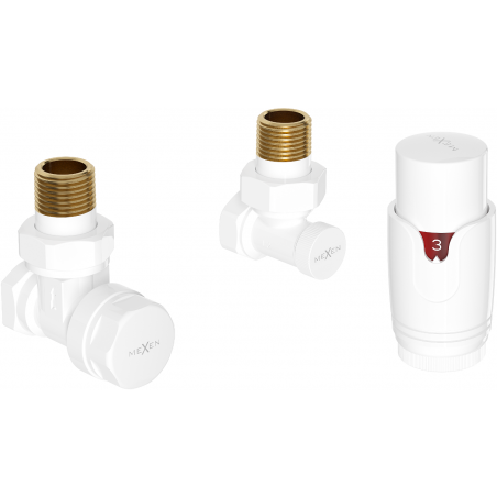 Mexen G00 kosi kutni termostatski set, bijeli - W901-900-20