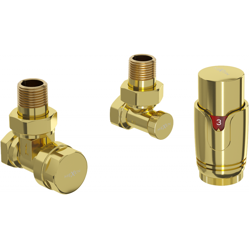 Mexen G00 conjunto termostático angular, dourado - W901-900-50