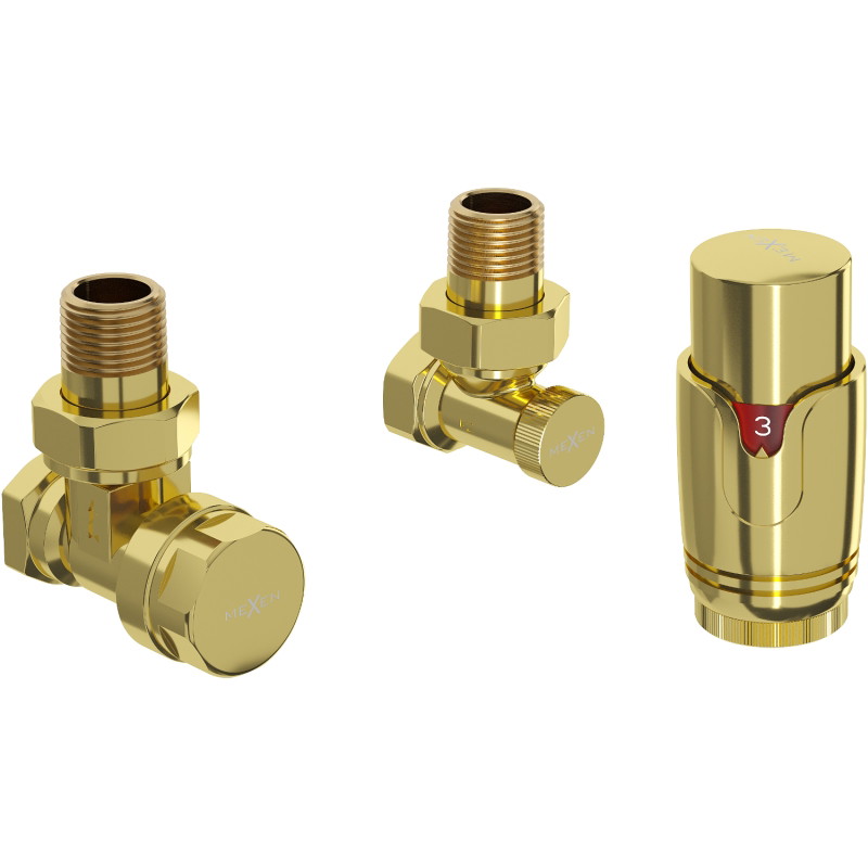 Mexen G00 termostaatikomplekt, nurgeline, kuldne - W901-900-50