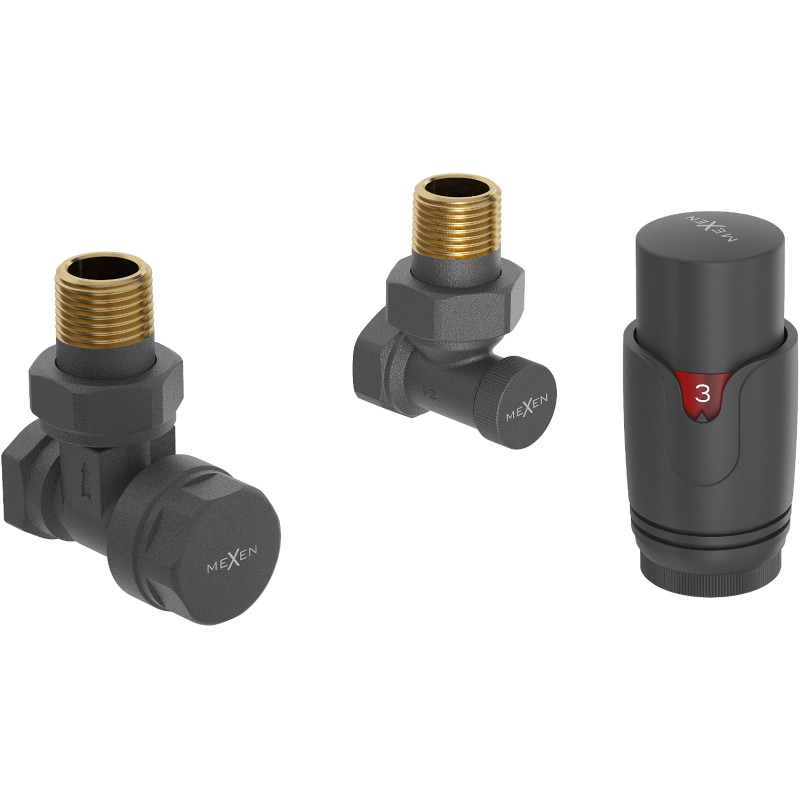 Mexen G00 kutni termostatski set, antracit - W901-900-66