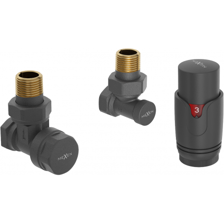 Mexen G00 kutni termostatski set, antracit - W901-900-66