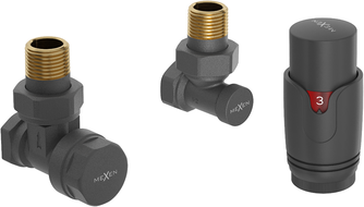 Mexen G00 kutni termostatski set, antracit - W901-900-66