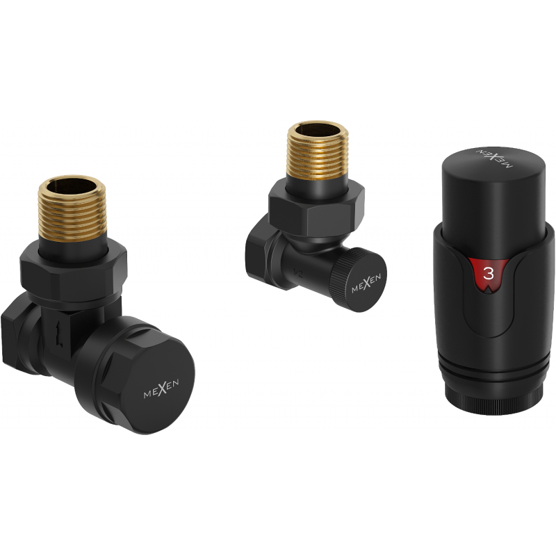 Mexen G00 conjunto termostático angular, preto - W901-900-70