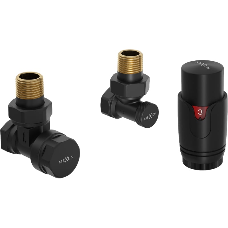 Mexen G00 termostaadi komplekt, nurgeline, must - W901-900-70