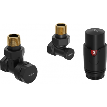 Mexen G00 conjunto termostático angular, preto - W901-900-70
