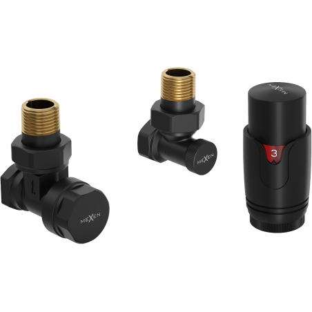Mexen G00 termostaadi komplekt, nurgeline, must - W901-900-70