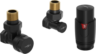 Mexen G00 hoek thermostaat set, zwart - W901-900-70