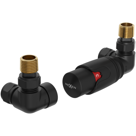 Mexen G00 axial thermostatic set, black - W903-900-70