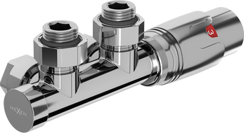 Mexen G00 kotni termostatski set, Duplex, DN50, krom - W907-900-01