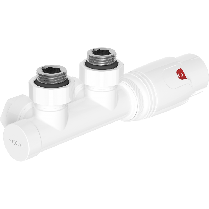 Mexen G00 set termostatico angolare, Duplex, DN50, bianco - W907-900-20