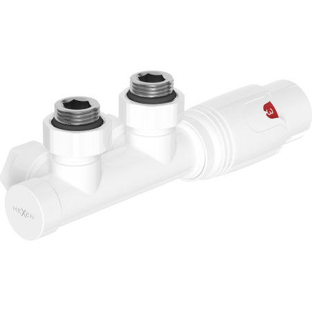Mexen G00 Thermostat-Set, Winkel, Duplex, DN50, weiß - W907-900-20