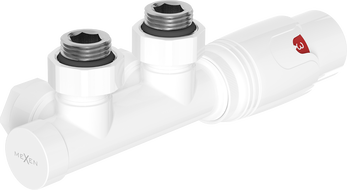 Mexen G00 conjunto termostático angular, Duplex, DN50, branco - W907-900-20