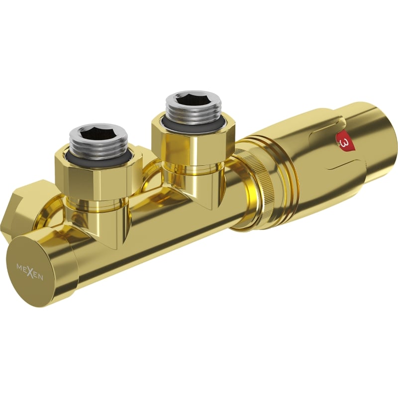 Mexen G00 termostaatilise komplekti nurgik, Duplex, DN50, kuldne - W907-900-50
