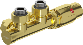 Mexen G00 hoek thermostatisch set, Duplex, DN50, goud - W907-900-50