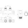 Mexen G00 termostaatiline nurgakomplekt, Duplex, DN50, antratsiit - W907-900-66