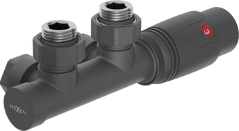 Mexen G00 thermostatische hoekset, Duplex, DN50, antraciet - W907-900-66