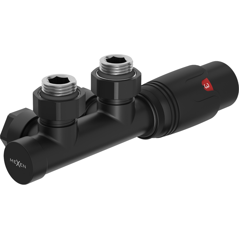 Mexen G00 Duplex, geschniddene thermostateschen Set, DN50, schwaarz - W907-900-70