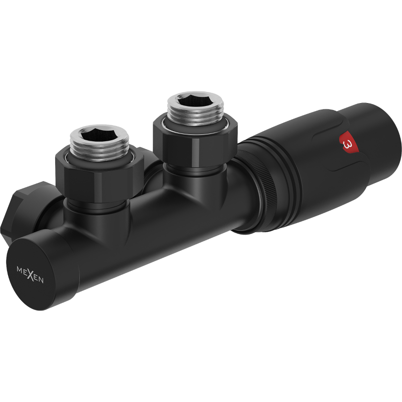 Mexen G00 set termostatico angolare, Duplex, DN50, nero - W907-900-70