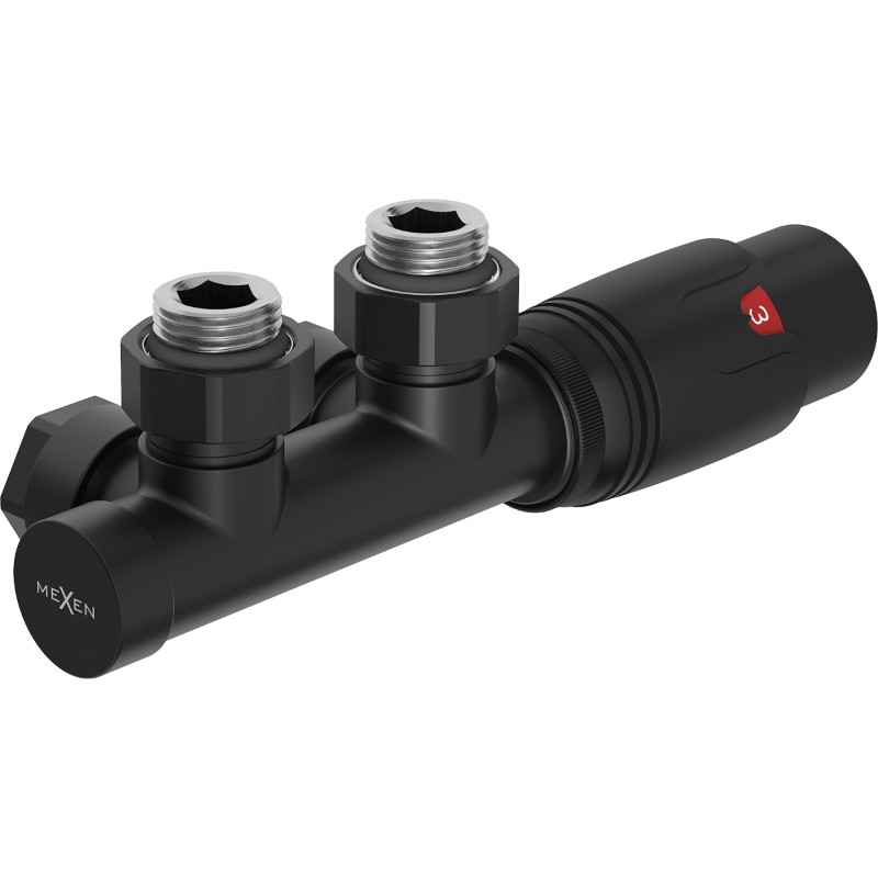Mexen G00 termostaatiline nurgakomplekt, Duplex, DN50, must - W907-900-70