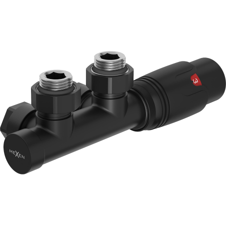 Mexen G00 angled thermostatic set, Duplex, DN50, black - W907-900-70