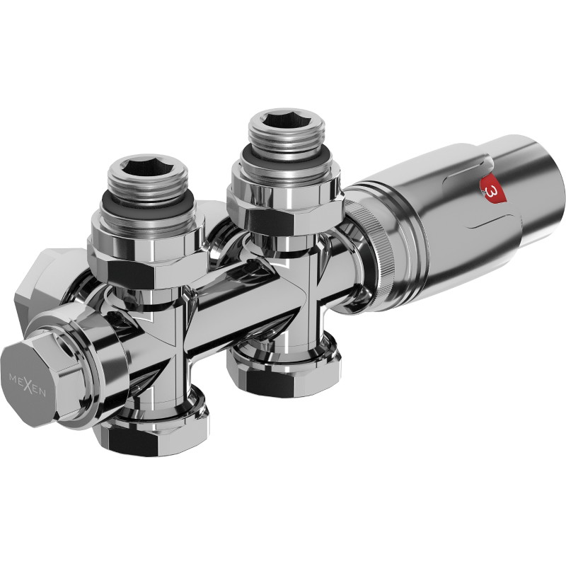 Mexen G00 kutni/ravni termostatski set, Duplex, DN50, krom - W908-900-01