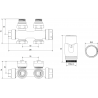Mexen G00 Thermostat-Set, Winkel-/Direktanschluss, Duplex, DN50, Gold - W908-900-50