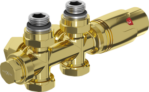 Mexen G00 nurkne/otse termostaatiline komplekt, Duplex, DN50, kuldne - W908-900-50