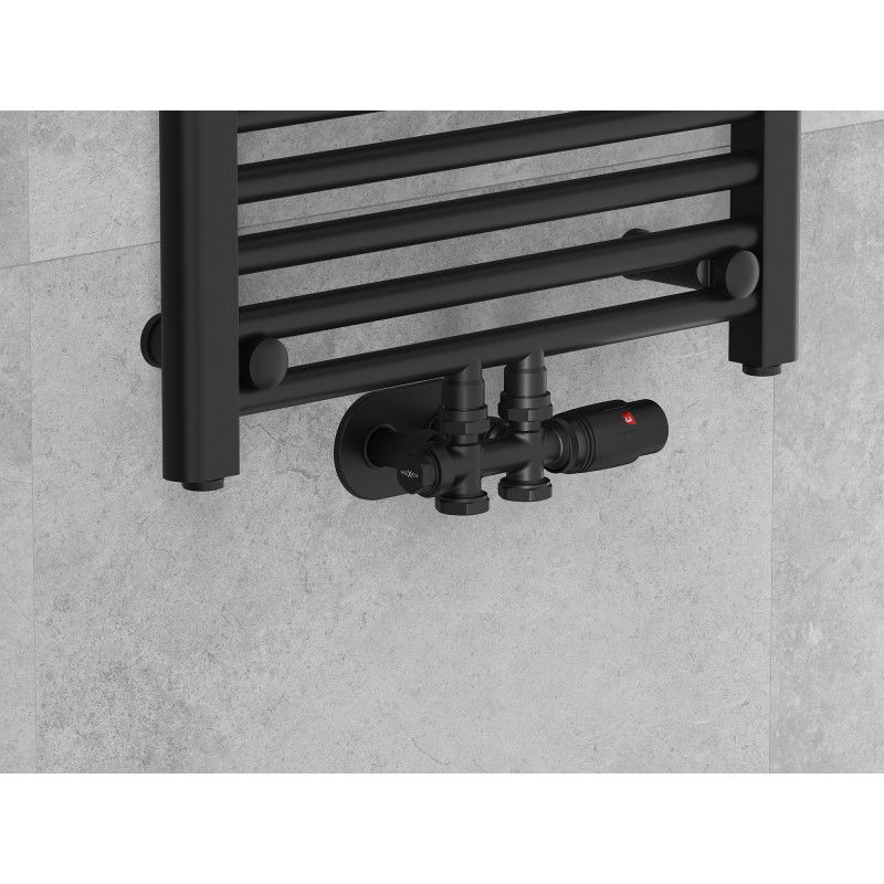 Mexen G00 set termostatico angolare/dritto, Duplex, DN50, nero - W908-900-70