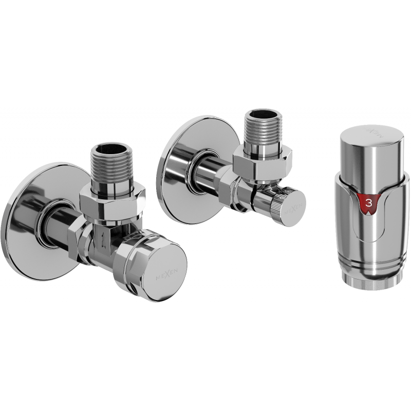Mexen G00 thermostatic angle set with cover R, chrome - W901-900-904-01