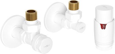 Mexen G00 kutni termostatski set s maskom R, bijeli - W901-900-904-20
