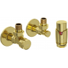 Mexen G00 Thermostat-Set, Eckversion, mit Rosette, Gold - W901-900-904-50