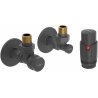 Mexen G00 ensemble thermostatique angulaire avec rosace R, anthracite - W901-900-904-66