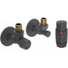 Mexen G00 thermostatisch set hoek met afdekking R, antraciet - W901-900-904-66