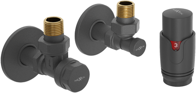 Mexen G00 kutni termostatski set s pokrovom R, antracit - W901-900-904-66