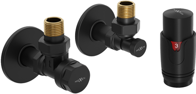 Mexen G00 leņķiskais termostata komplekts ar R maskētāju, melns - W901-900-904-70