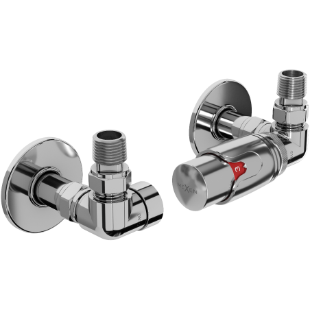 Mexen G00 axial thermostatic set with R cover, chrome - W903-900-904-01