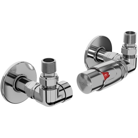 Mexen G00 axiale thermostaatset met rozet R, chroom - W903-900-904-01