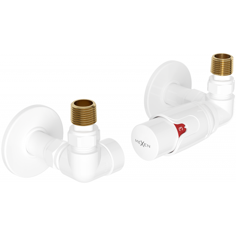 Mexen G00 axial thermostatic set with cover R, white - W903-900-904-20