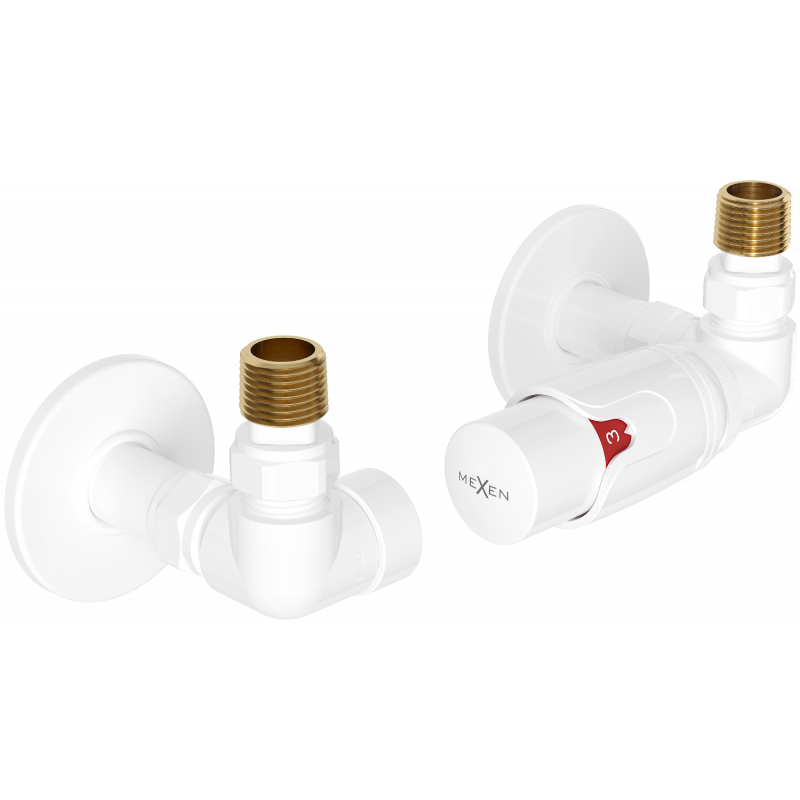 Mexen G00 axiale thermostaatset met R-afdekking, wit - W903-900-904-20