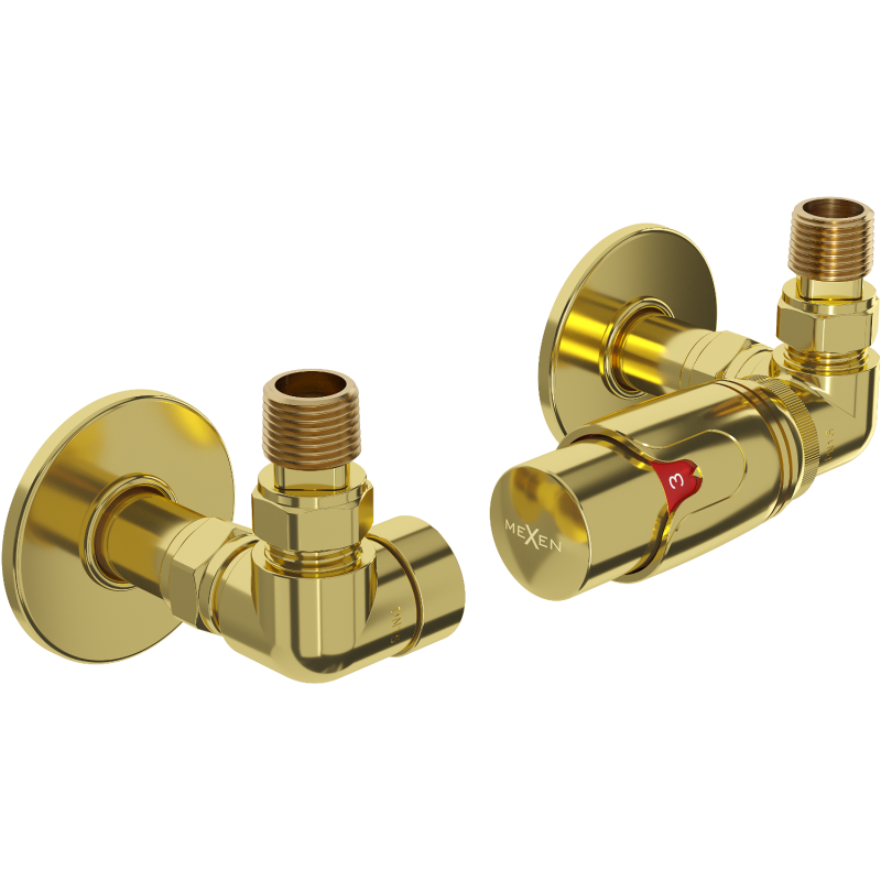 Mexen G00 conjunto de termóstato axial com cobertura R, dourado - W903-900-904-50