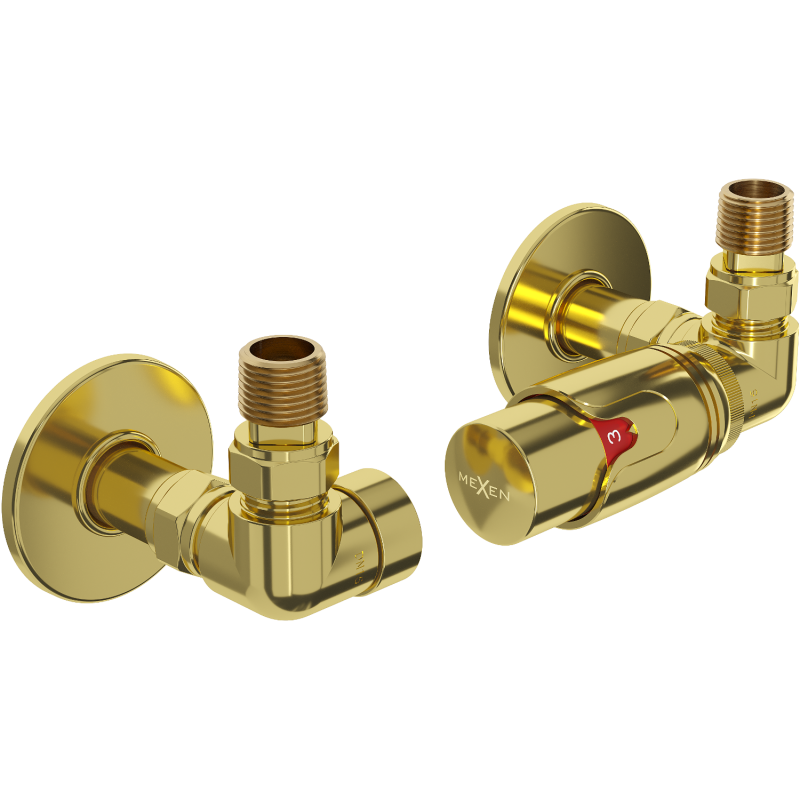 Mexen G00 Thermostat-Set axial mit Abdeckung R, gold - W903-900-904-50