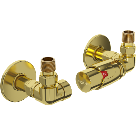 Mexen G00 axiale thermostaatset met R-bekleding, goud - W903-900-904-50